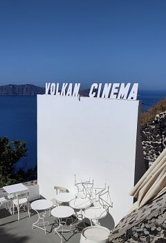 Open air cinema in Santorini
