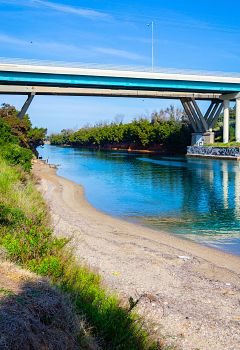 18-meter bridge crossing the Potidean Channel