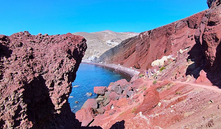 Red beach on Santorini island